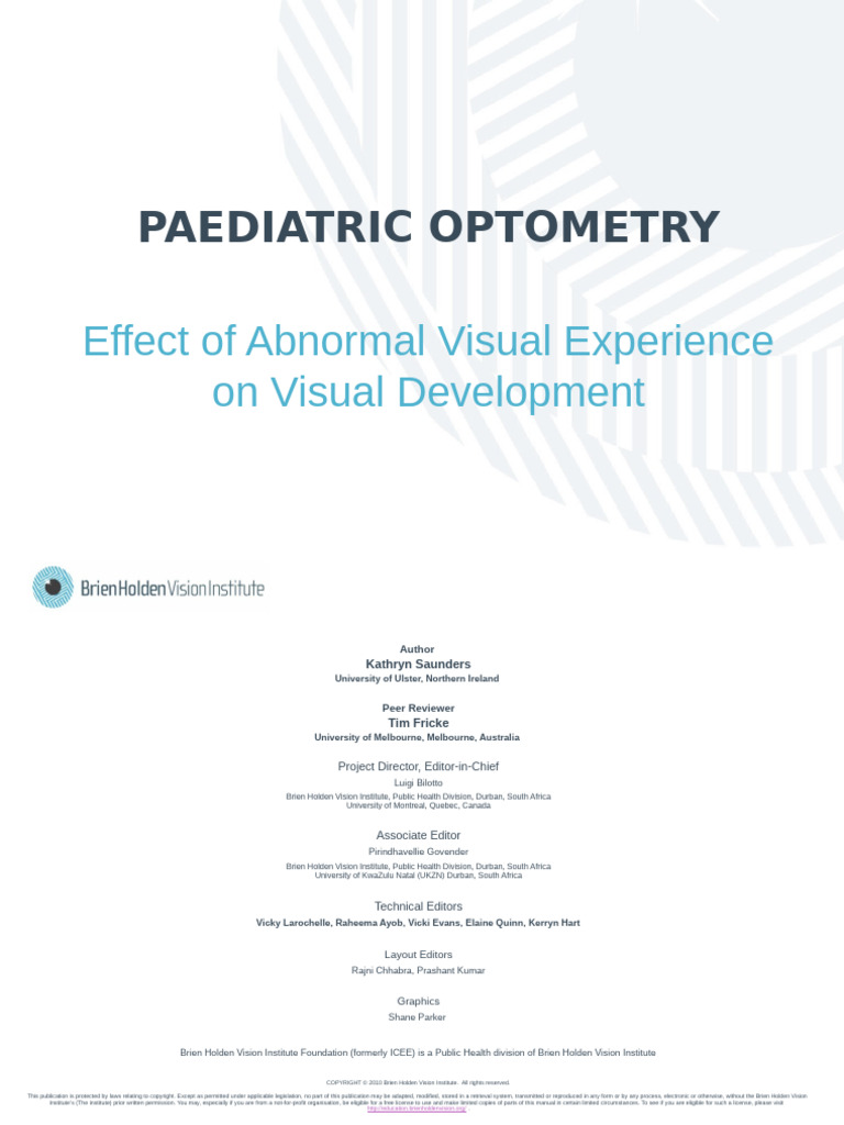 04 Effect of Abnormal Visual Experience on Visual Development | PDF ...