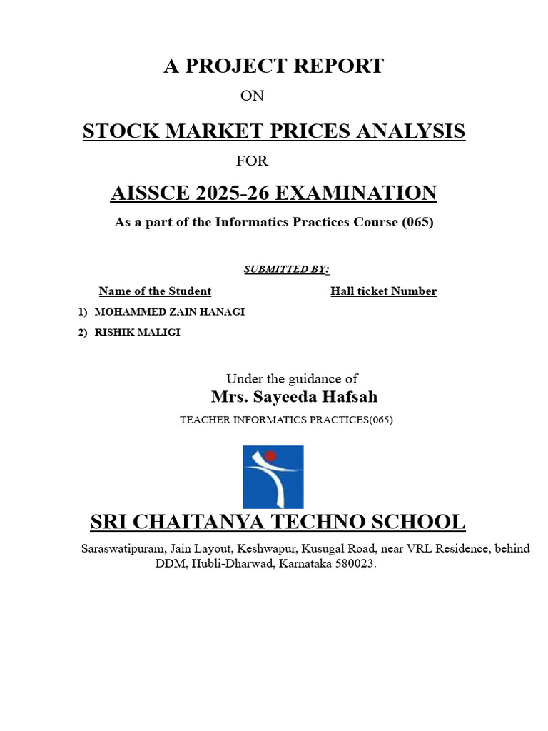 Stock Market Price Analysis Project | PDF | Computer Programming ...