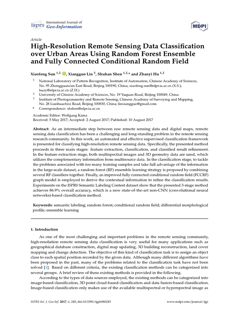 High-Res Urban Remote Sensing Classification | PDF | Support Vector ...