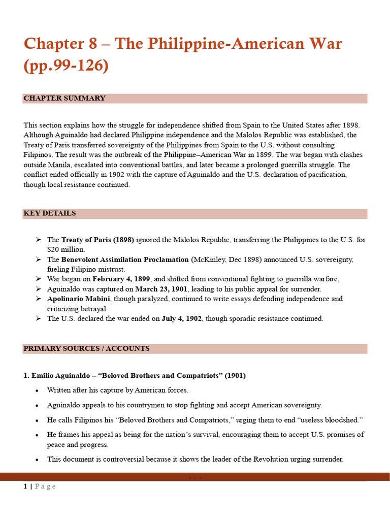 Philippine-American War Overview | PDF | Spanish East Indies | Philippines