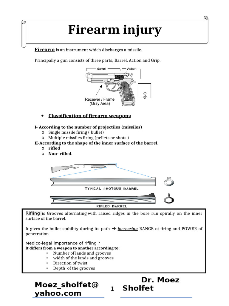 Firearm Anatomy and Injury Analysis | PDF | Cartridge (Firearms) | Firearms
