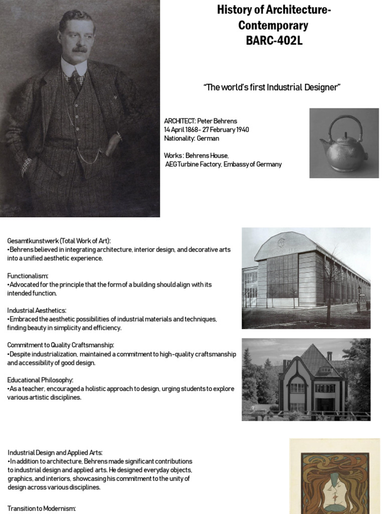 Peter Behrens: Pioneer of Modern Design | PDF | Arts And Crafts