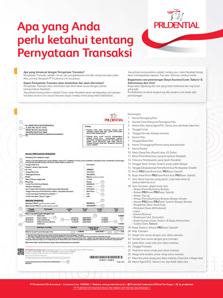 Panduan Pernyataan Transaksi Prudential | PDF