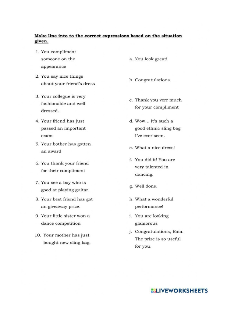 Congratulating Worksheet | PDF
