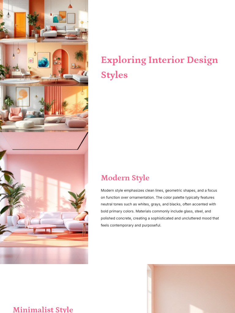 Exploring Interior Design Styles | PDF | Minimalism | Textiles