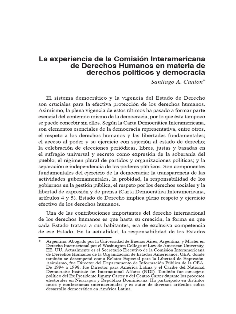 Democracia y Derechos Humanos CIDH | PDF | Democracia | Ideologías ...