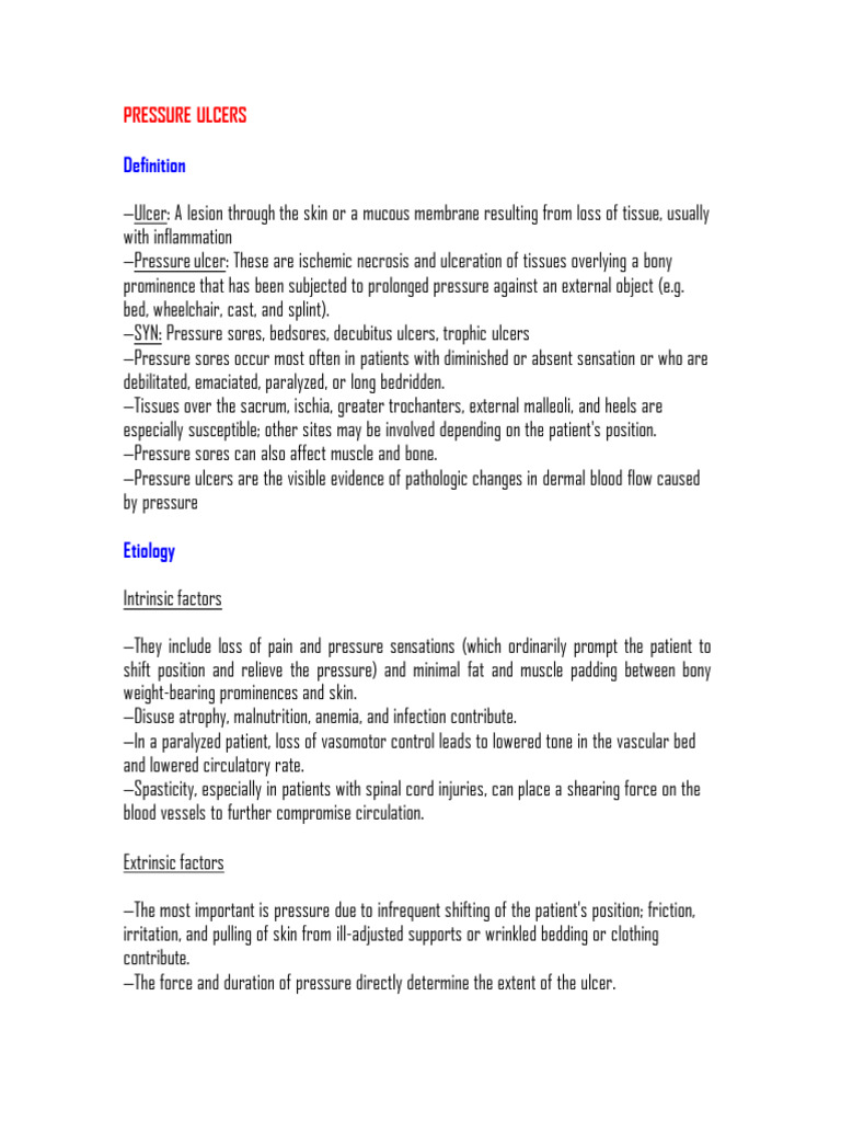 PRESSURE ULCERS | PDF | Medical Specialties | Clinical Medicine