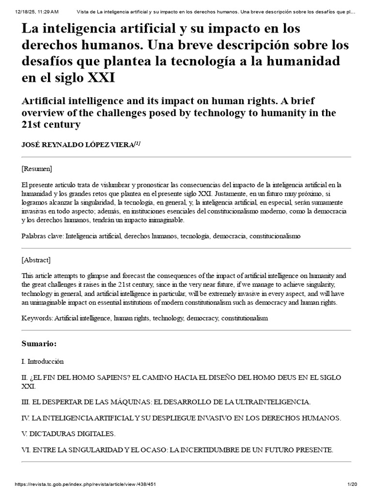 Impacto de la IA en Derechos Humanos | PDF | Inteligencia artificial ...