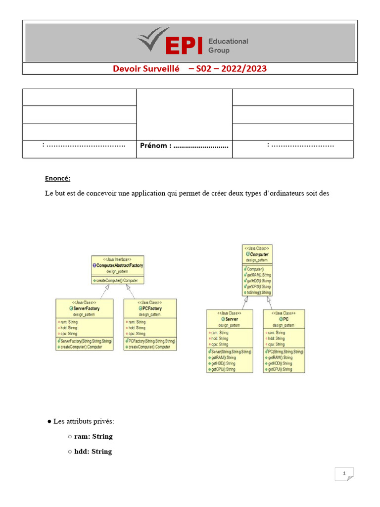 Application de Design Patterns en Java | PDF