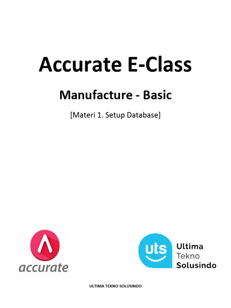 Accurate E-Class Manufacturing Setup Guide | PDF | Expense | Revenue