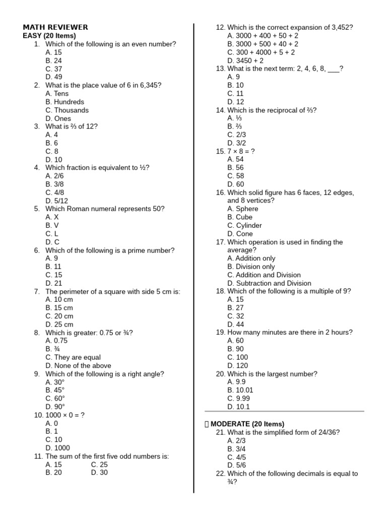 Math Reviewer | PDF | Euclidean Plane Geometry | Mathematics