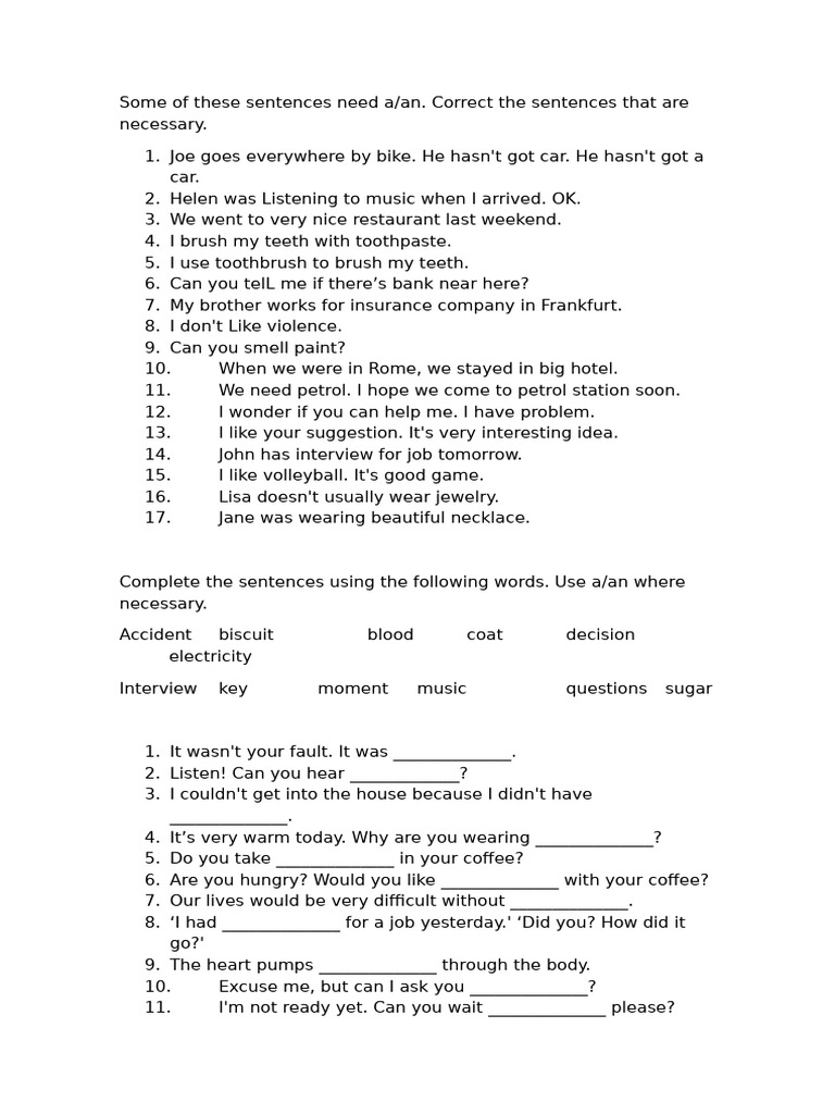 Grammar Correction and Sentence Completion Guide | PDF