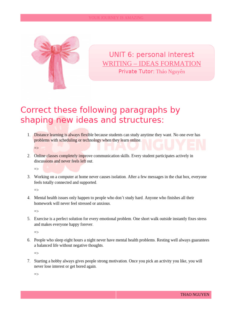 Writing Unit 6 | PDF