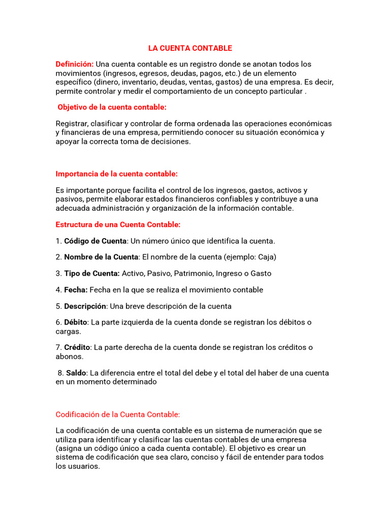 Guía Completa sobre Cuentas Contables | PDF | Contabilidad | Economias