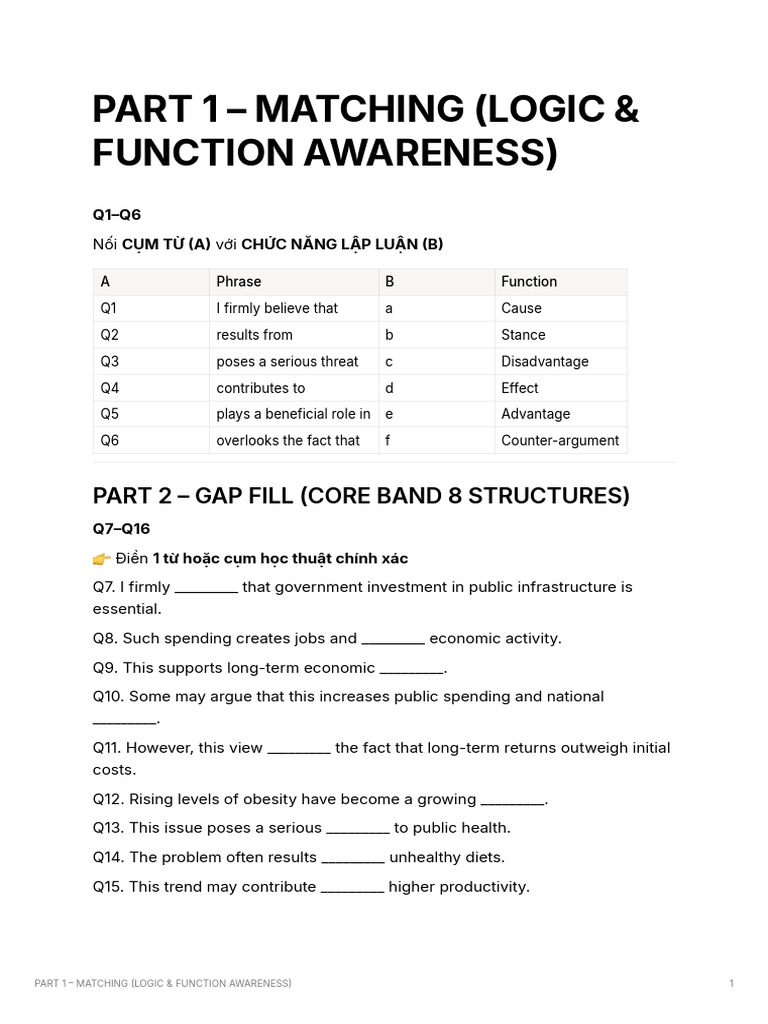 Part 1 Matching (Logic Function Awareness) | PDF | Infrastructure ...