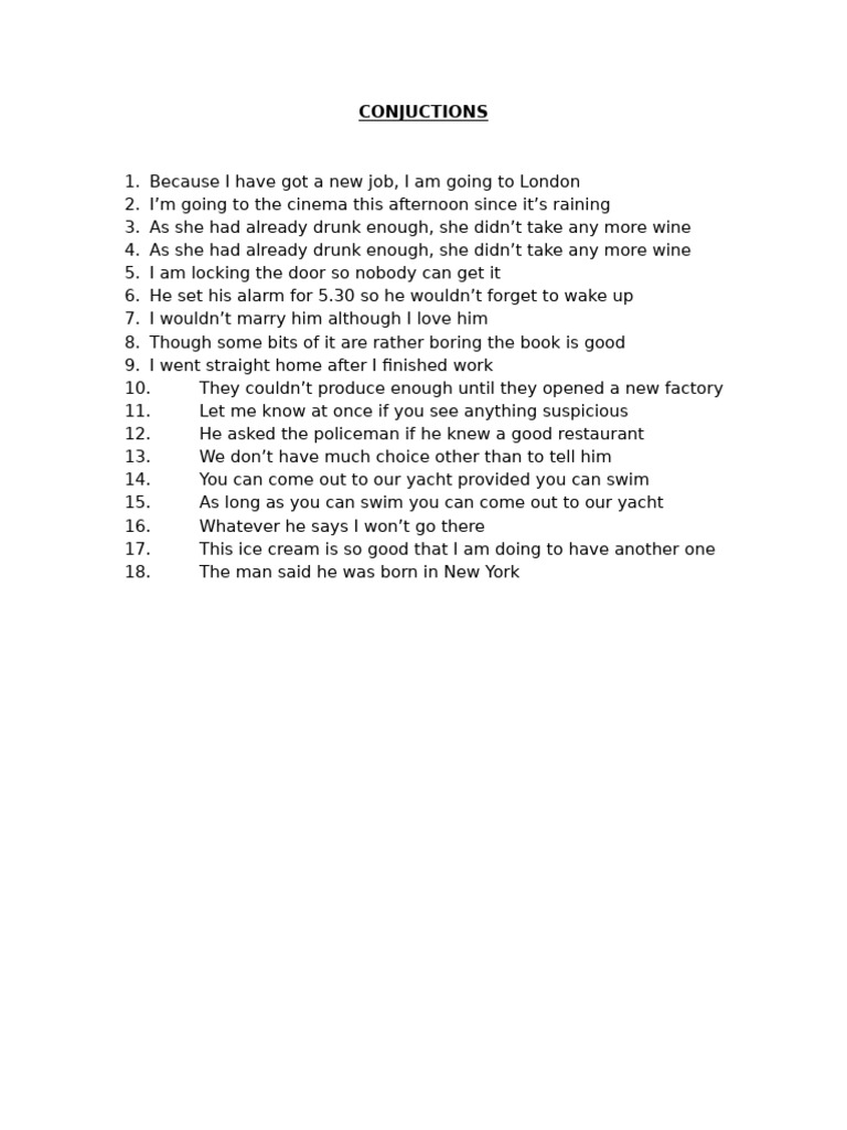 Conjunction S | PDF