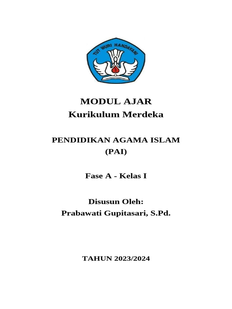 Modul Ajar PAI Kelas 1 Kurikulum Merdeka | PDF