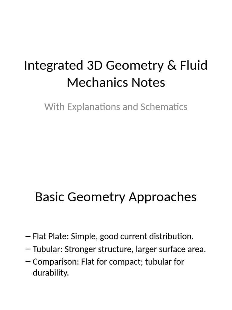 3D Geometry & Fluid Mechanics Guide | PDF