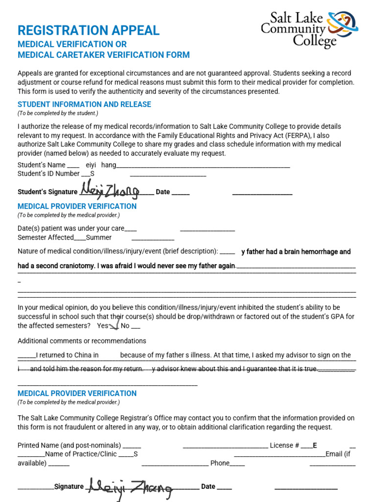 Medical Verification Appeal Form | PDF | Health Care | Medicine
