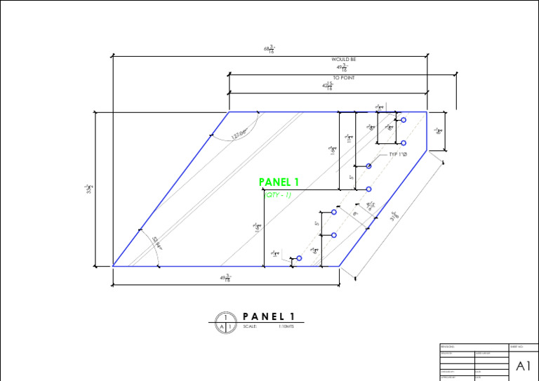 Technical Drawing for Panel 1 Specifications | PDF
