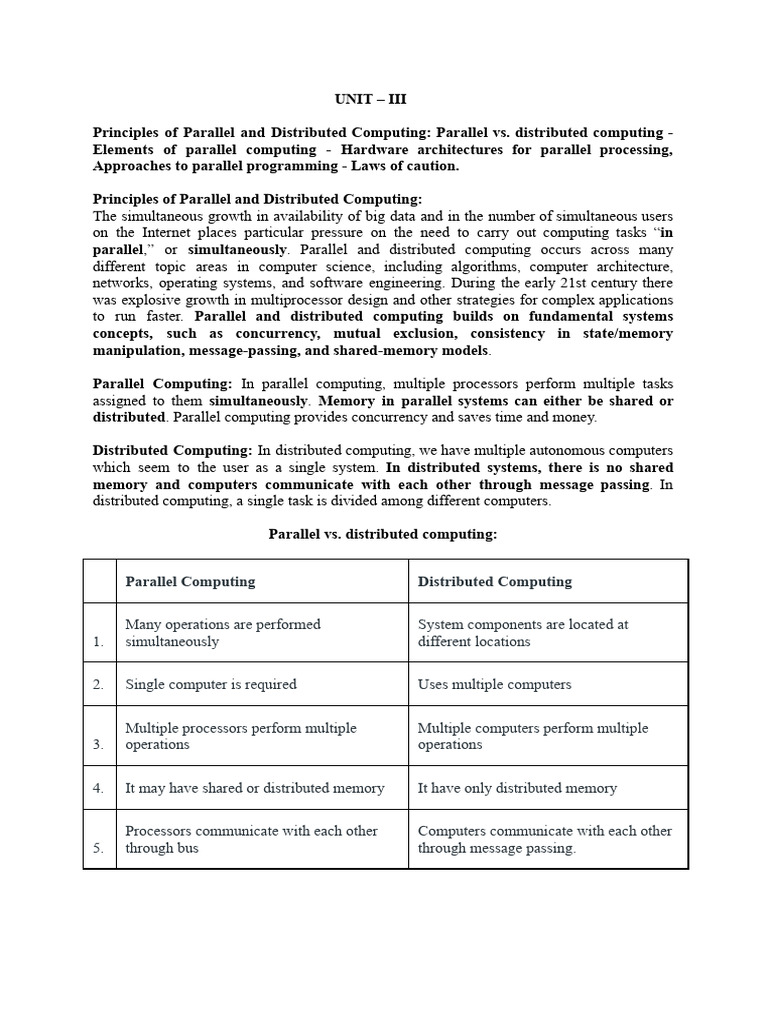 Principles of Parallel and Distributed Computing | PDF | Parallel ...