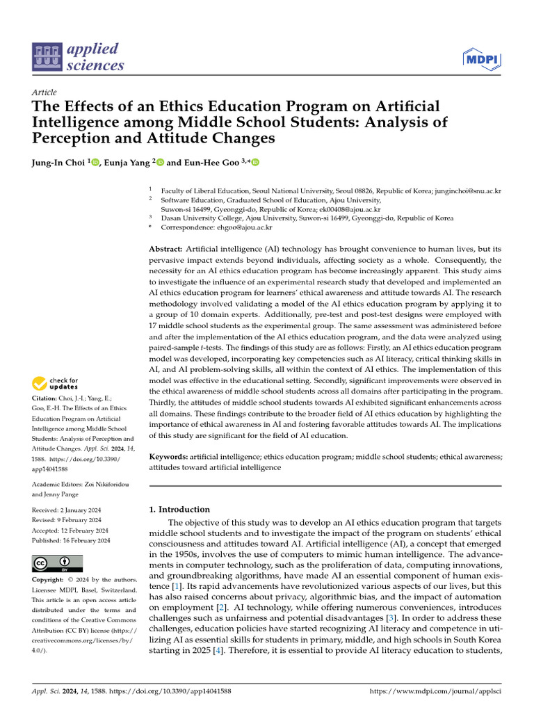 AI Ethics Education Impact on Students | PDF | Artificial Intelligence ...