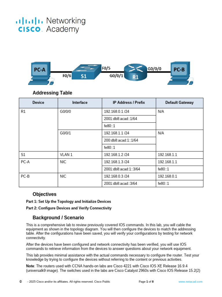 Cisco Router and Switch Network Lab | PDF | Router (Computing ...