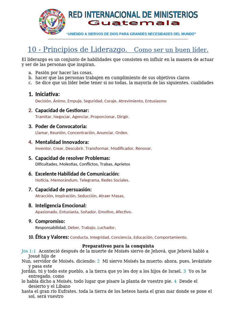 10 Principios de Liderazgo, Como Ser Un Buen Lider | PDF | Liderazgo ...