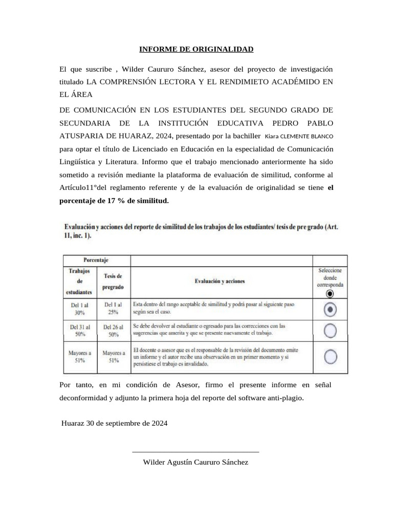Informe de Originalidad FFFFF | PDF