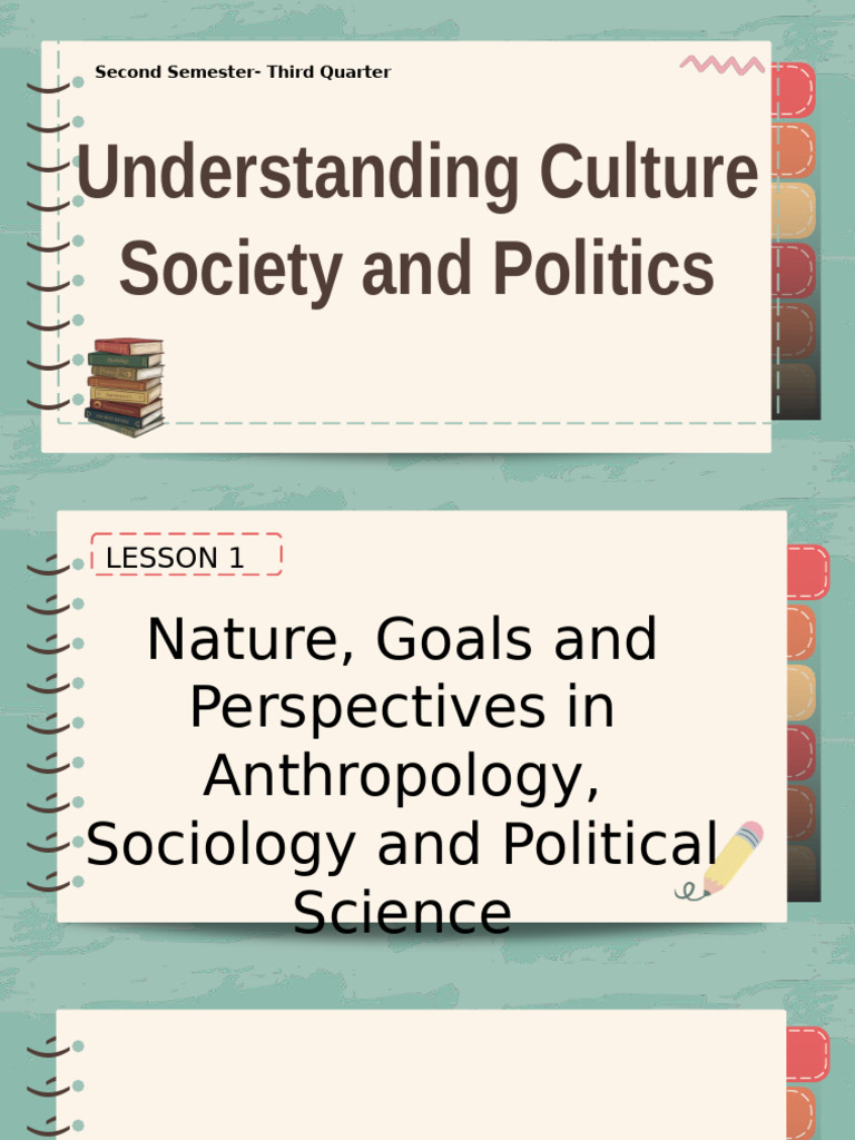 UCSP Lesson 1 Edited | PDF | Sociology | Anthropology
