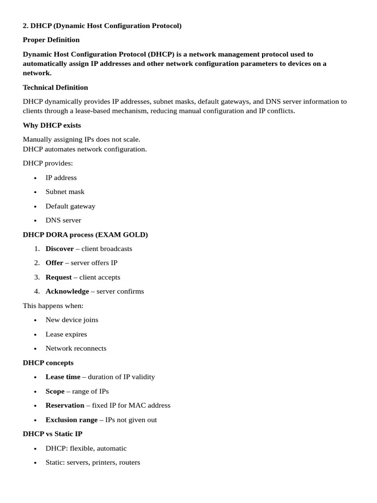 Understanding DHCP: Key Concepts Explained | PDF