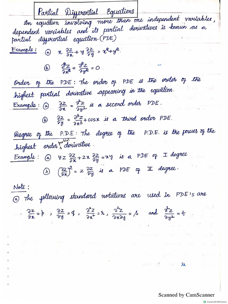 3rd Sem PDE Notes | PDF