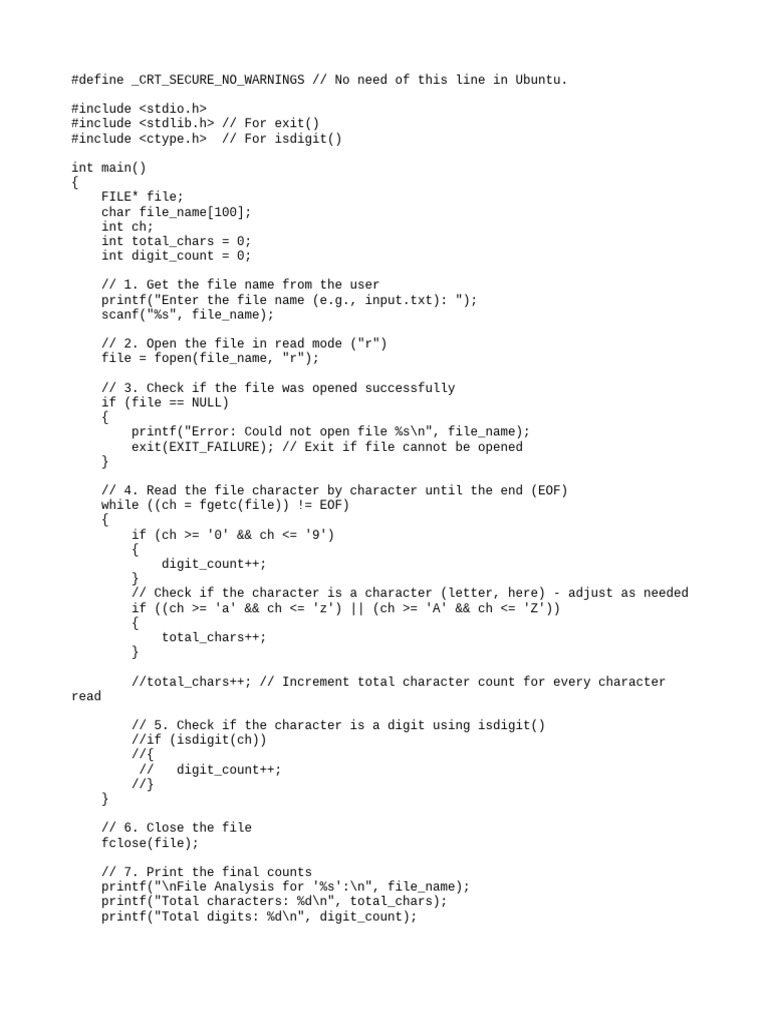 File Character and Digit Counter | PDF