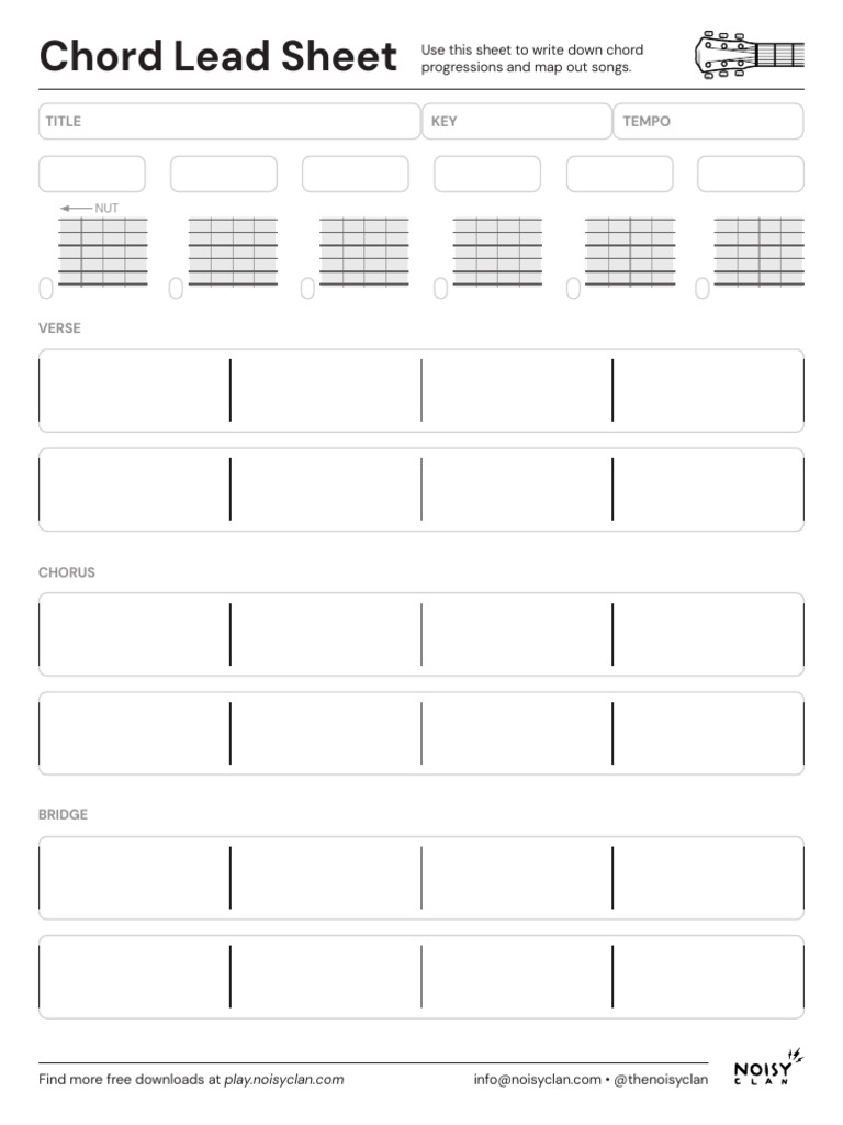 Chord Progression Lead Sheet Template | PDF