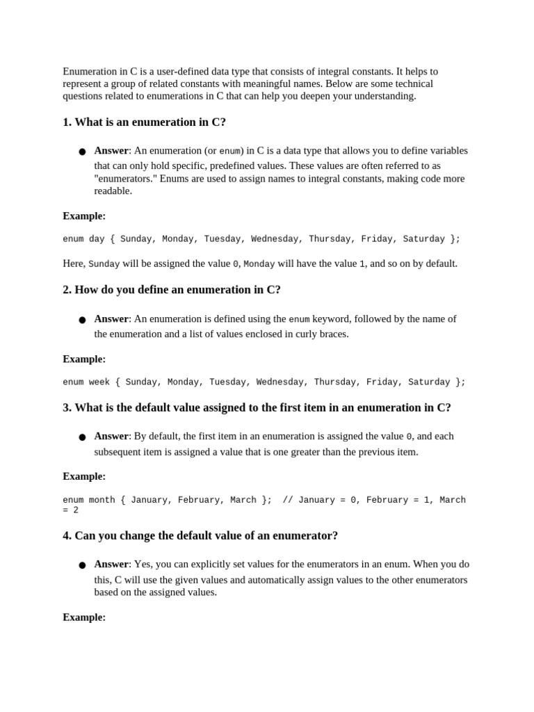 Understanding Enumerations in C Programming | PDF | Mathematical Logic ...