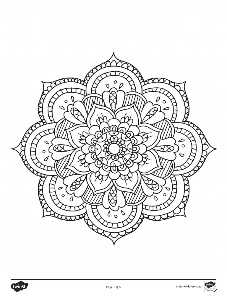 Australia Mandala Themed Mindfulness Colouring Sheets | PDF