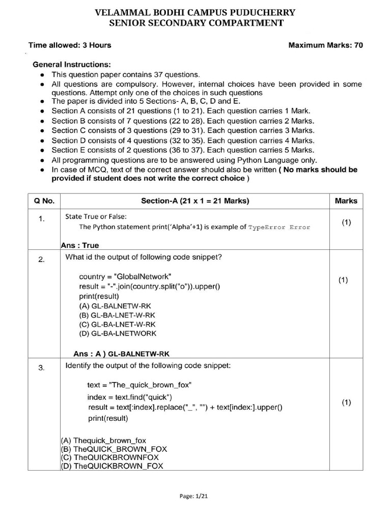 12 CS RevisionPapers2025 | PDF