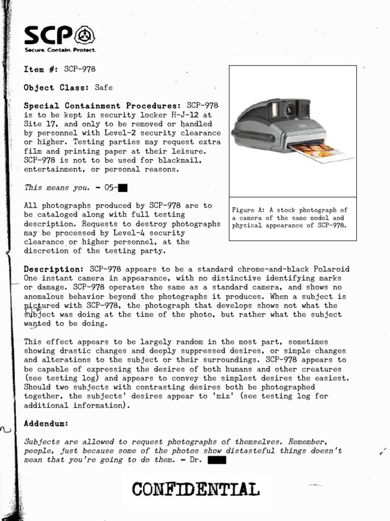 SCP-978: The Desire-Revealing Camera | PDF | Photograph