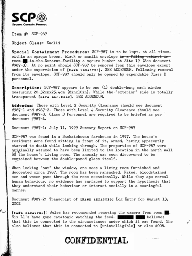 SCP-987: Anomalous Window Containment | PDF