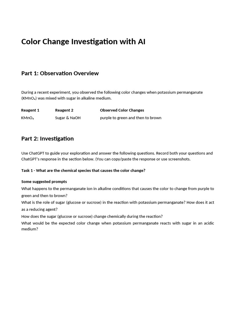 AI-Driven Color Change Analysis | PDF | Coordination Complex ...