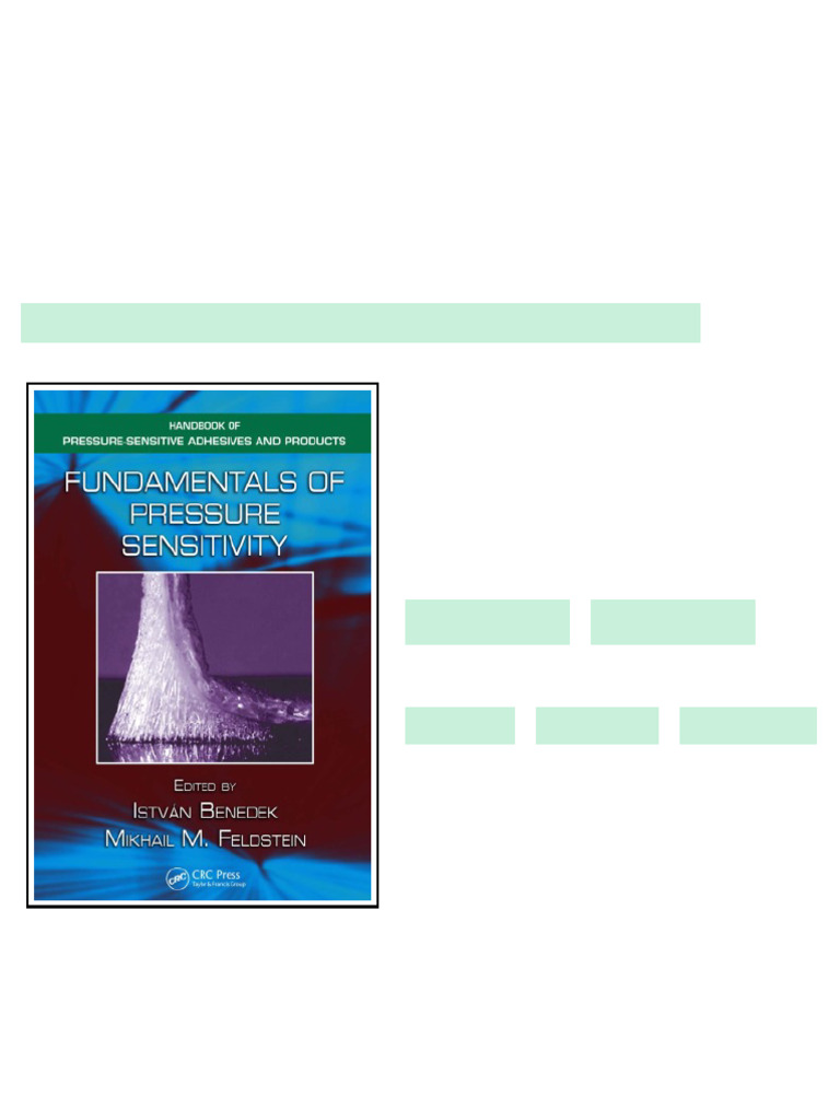 Fundamentals of Pressure Sensitivity 1st Edition Istvan Benedek - Ebook ...