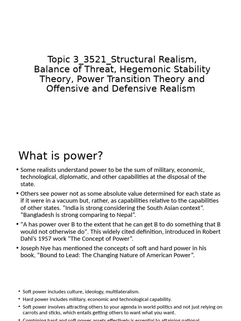Understanding Power in International Relations | PDF | Hegemony | System