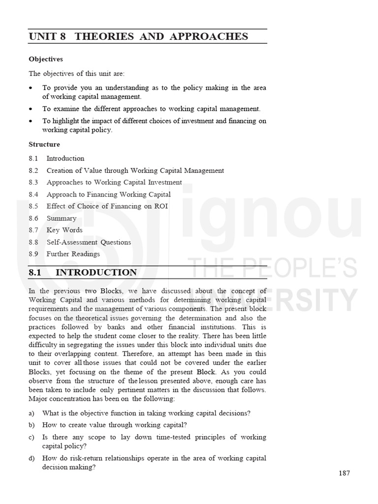Working Capital Management Theories | PDF | Net Present Value | Working ...