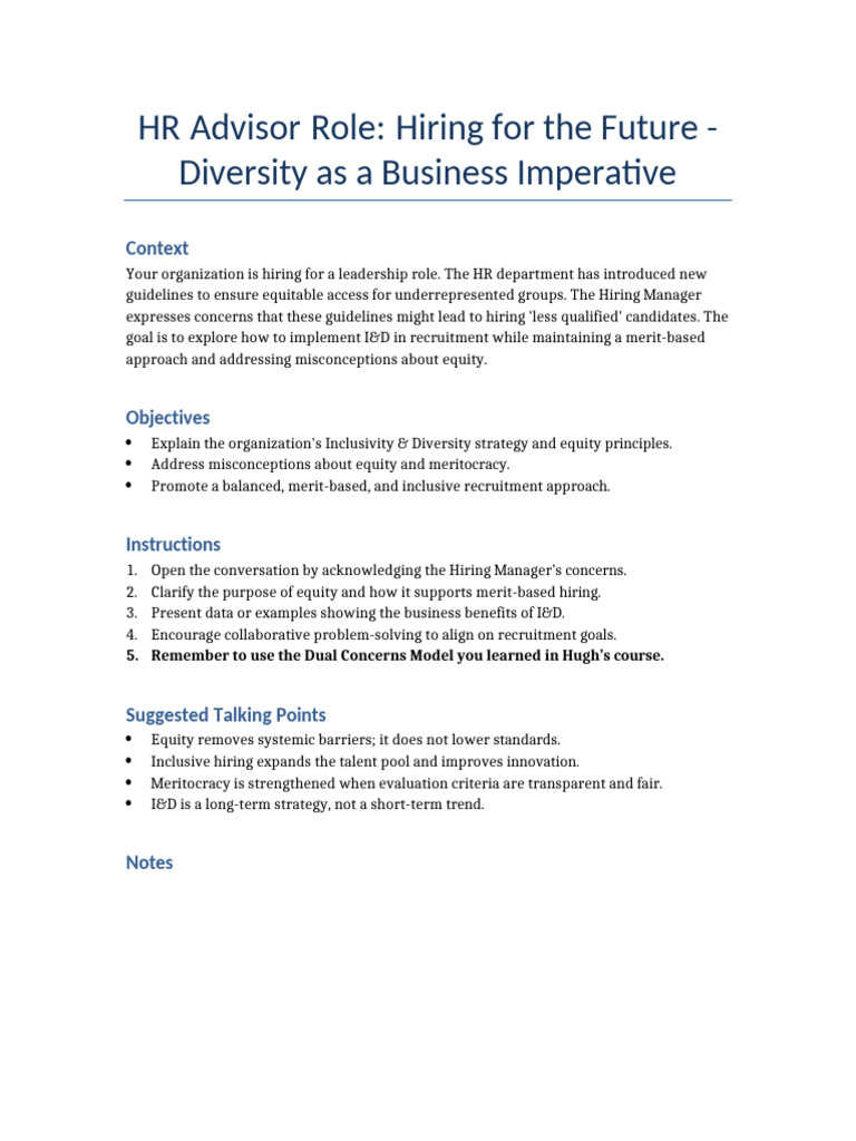 HR Advisor Role | PDF