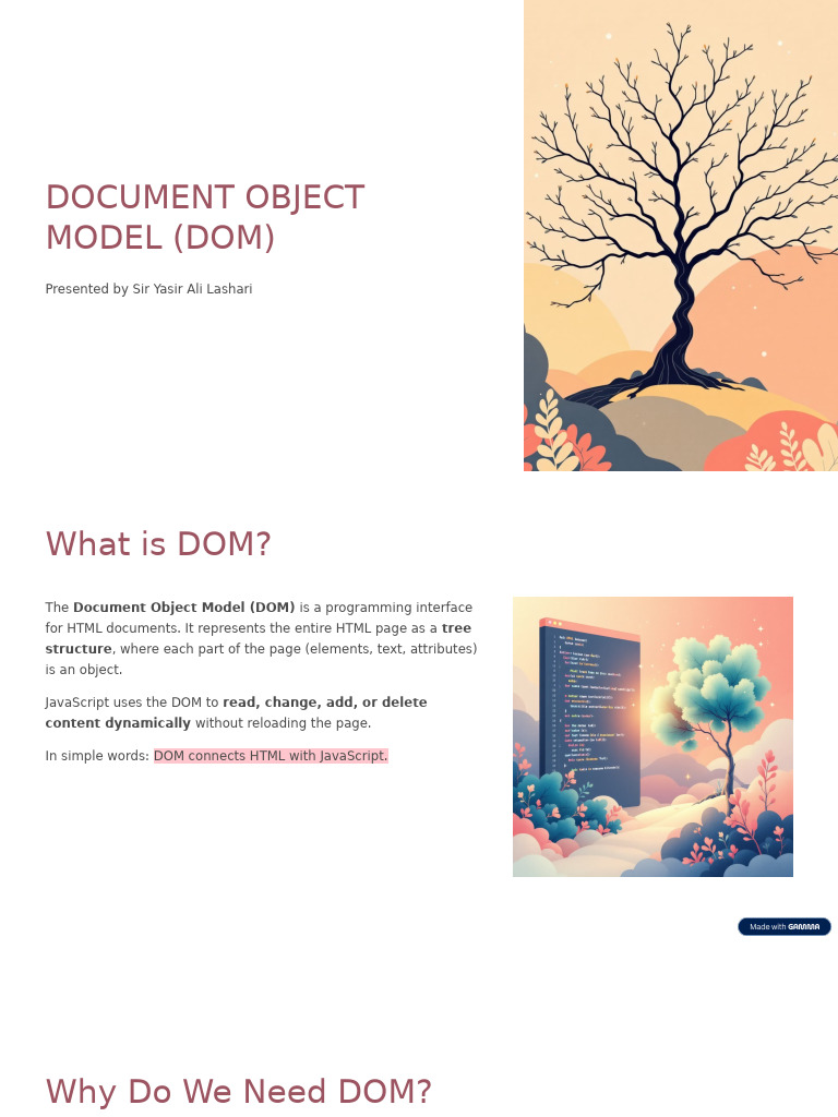 Document Object Model Dom | PDF | Document Object Model | Html