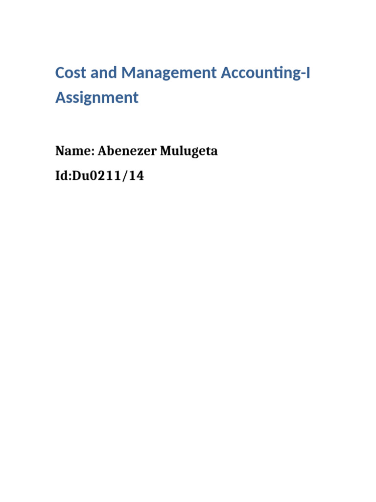 Cost and Management Accounting Assignment | PDF | Inventory | Business