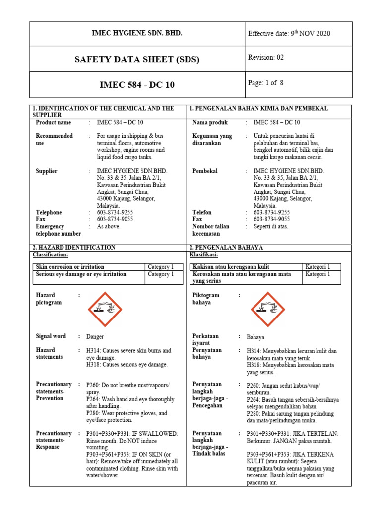 SDS Imec 584 Rev 02 | PDF