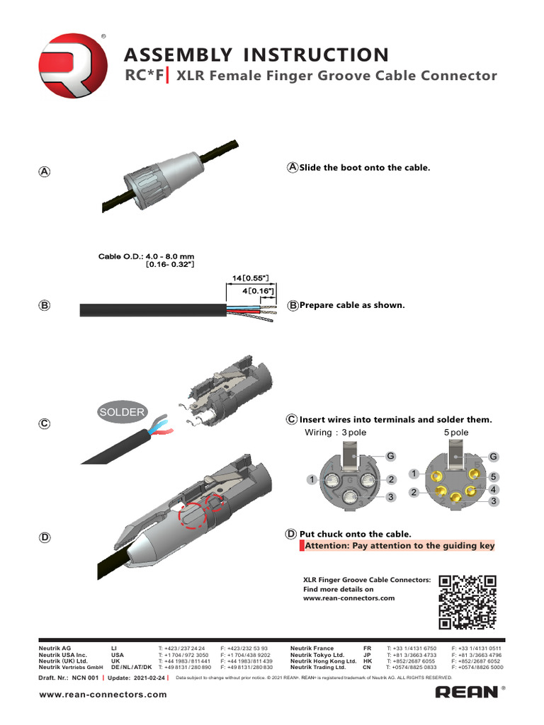 XLR Cable Connector Assembly Guide | PDF | Electrical Connector ...