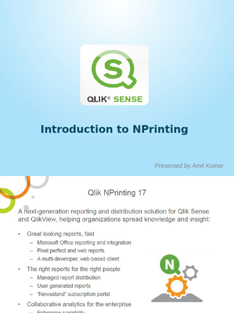 Introduction To Nprinting: Presented by Amit Kumar | PDF