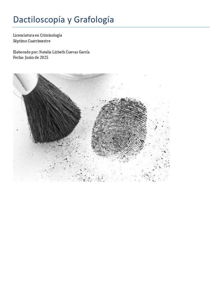 Dactiloscopía y Grafología en Criminología | PDF | Huella dactilar